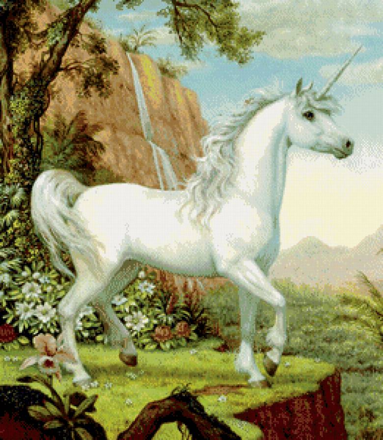 Серия "Единороги" - сказка, лошади, кони, горы, животные, цветы, единороги, пейзаж - предпросмотр