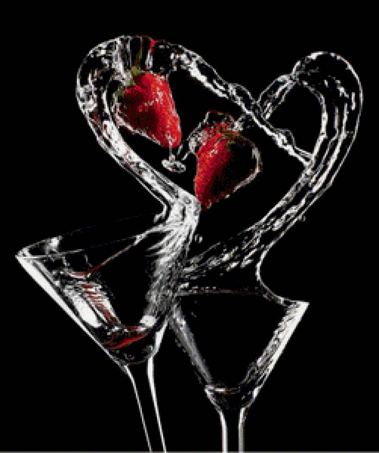 Брызги. - брызги, на кухню, в бар, стекло, клубника, бокал - предпросмотр