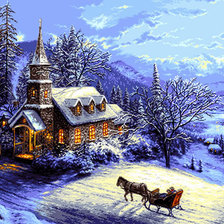 Схема вышивки «зимний вечерок»