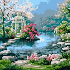 Схема вышивки «пейзаж»