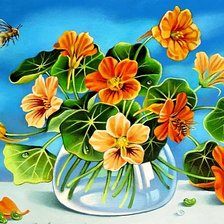 Схема вышивки «Букетик настурций»