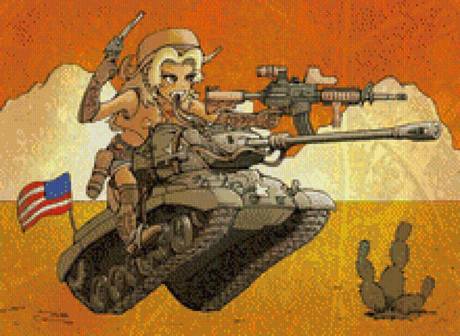 Девушка ковбой на танке - юмор, танк - предпросмотр