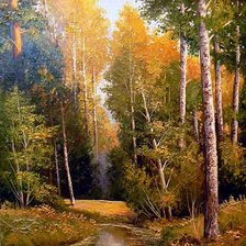 Схема вышивки «осенний пейзаж»