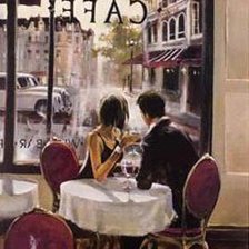 Схема вышивки «В кафе»