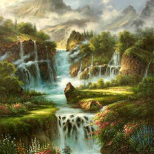 Схема вышивки «водопады»