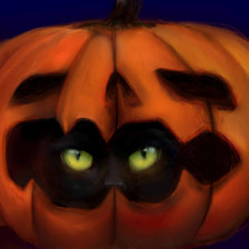 Схема вышивки «киса в тыкве»