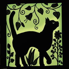 Схема вышивки «силуэт кошки»