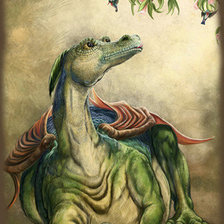 Схема вышивки «Дракоша с котенком»