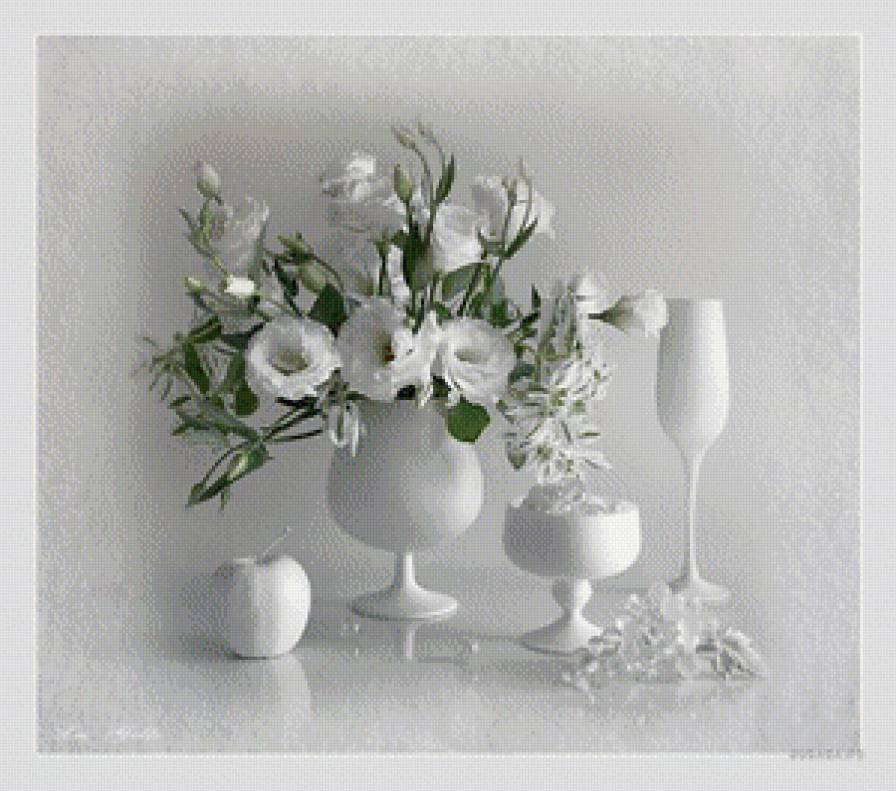Натюрморт - свадьба, белое, розы - предпросмотр