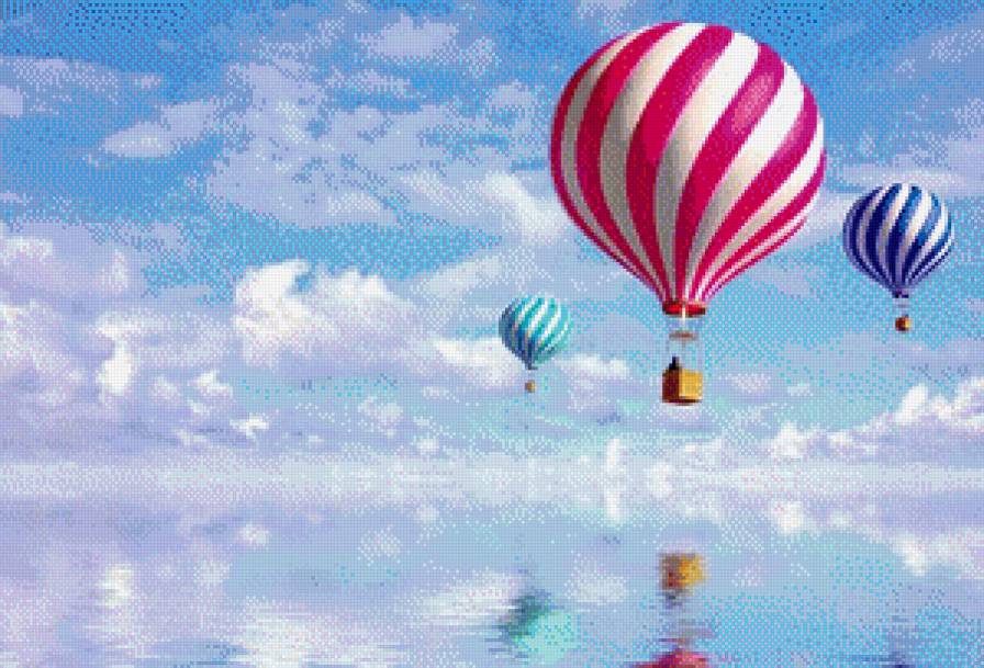 Небо - воздушные шары, небо - предпросмотр