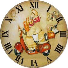 Схема вышивки «часы на кухню»