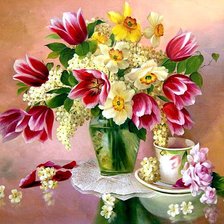 Схема вышивки «Цветы весны»