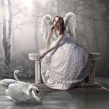 Схема вышивки «лебединое озеро»