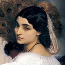 Схема вышивки «девушка с веером»