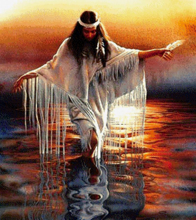 Индейские мотивы - девушка, индейские мотивы - предпросмотр