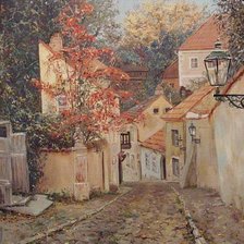 Схема вышивки «старая улочка»