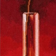 Схема вышивки «Белая калла в вазе на красном фоне»