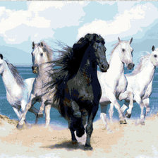 Схема вышивки «Лошади»