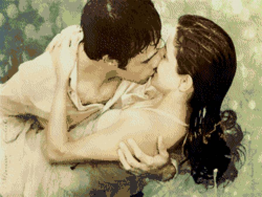 Страстный поцелуй - пара, поцелуй, любовь - предпросмотр