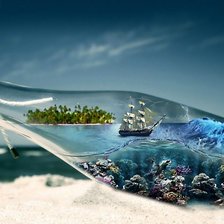 Схема вышивки «Пейзаж в бутылке»