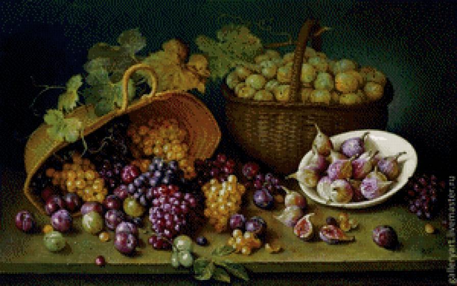 богатый натюрморт - натюрморт, фрукти - предпросмотр