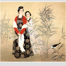 Схема вышивки «Мама и дочь»