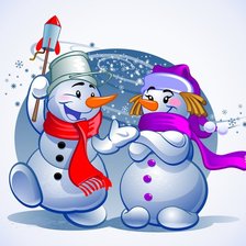 Схема вышивки «снеговики»