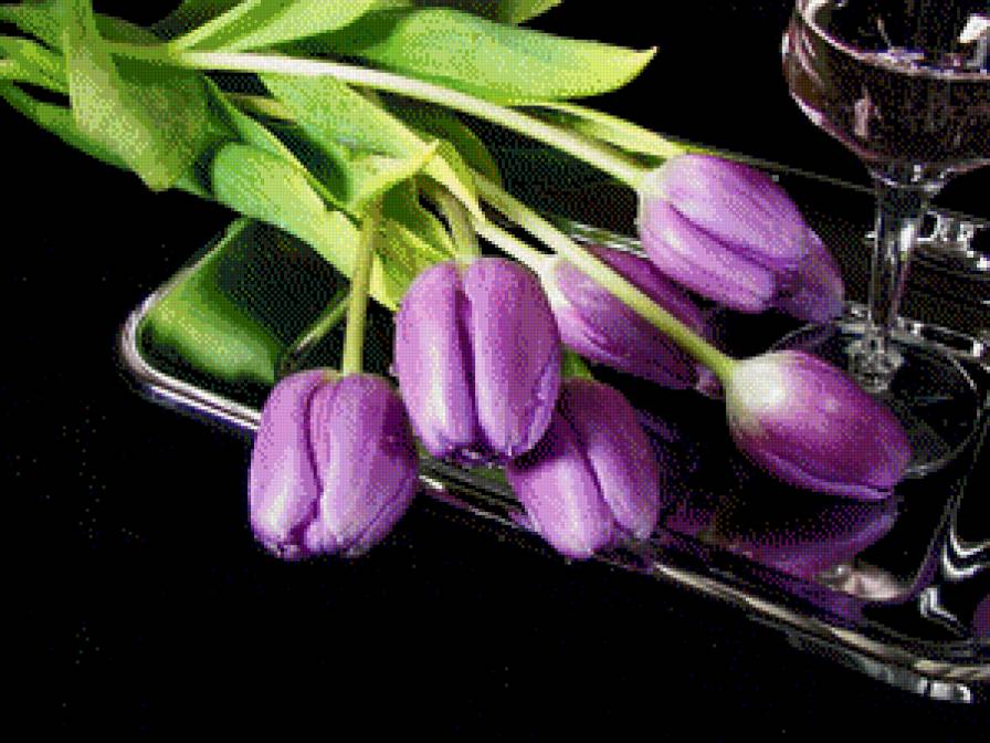 натюрморт с тюльпанами - натюрморт, цветы, картина - предпросмотр