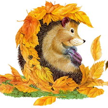 Схема вышивки «Ежик в листьях»