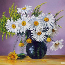 Схема вышивки «Букет ромашек»