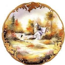 Схема вышивки «пейзаж в круге»