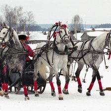 Схема вышивки «мчится тройка удалая»