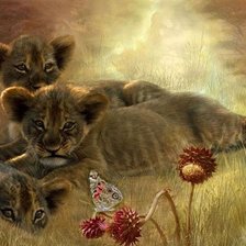 Схема вышивки «львята»