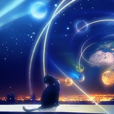 Схема вышивки «Лунная кошка»