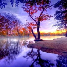 Схема вышивки «пейзаж в синих тонах»