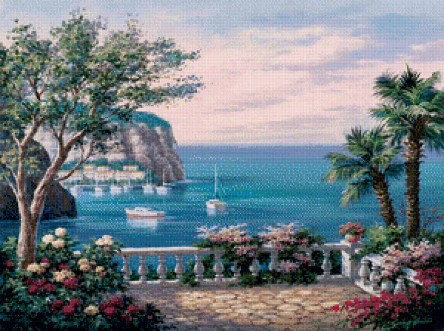 №484072 - пляж, лето, море, картина, живопись - предпросмотр