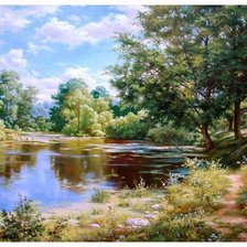 Схема вышивки «пейзаж»