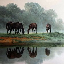 Схема вышивки «Лошади»