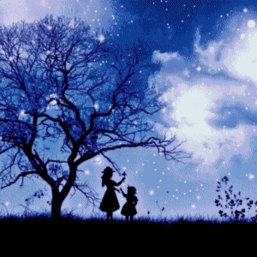 №484765 - монохром, картина, дети, пейзаж, картины - предпросмотр