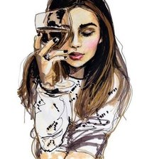 Схема вышивки «Девушка»