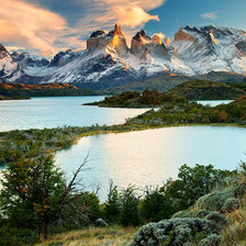 Схема вышивки «Озеро в горах»
