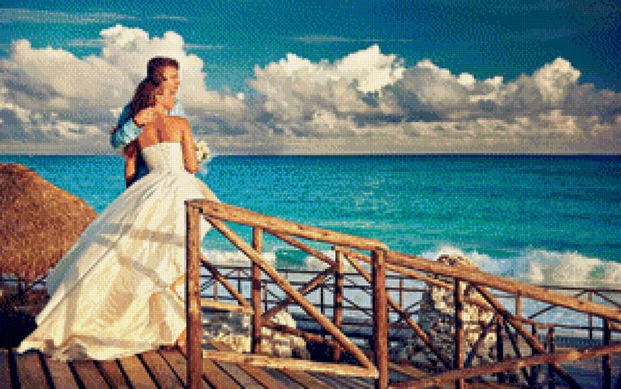 пара у моря 2 - картина, любовь, пейзаж, женщина, пара, мужчина - предпросмотр