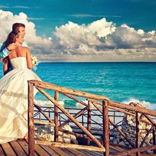 Схема вышивки «пара у моря 2»