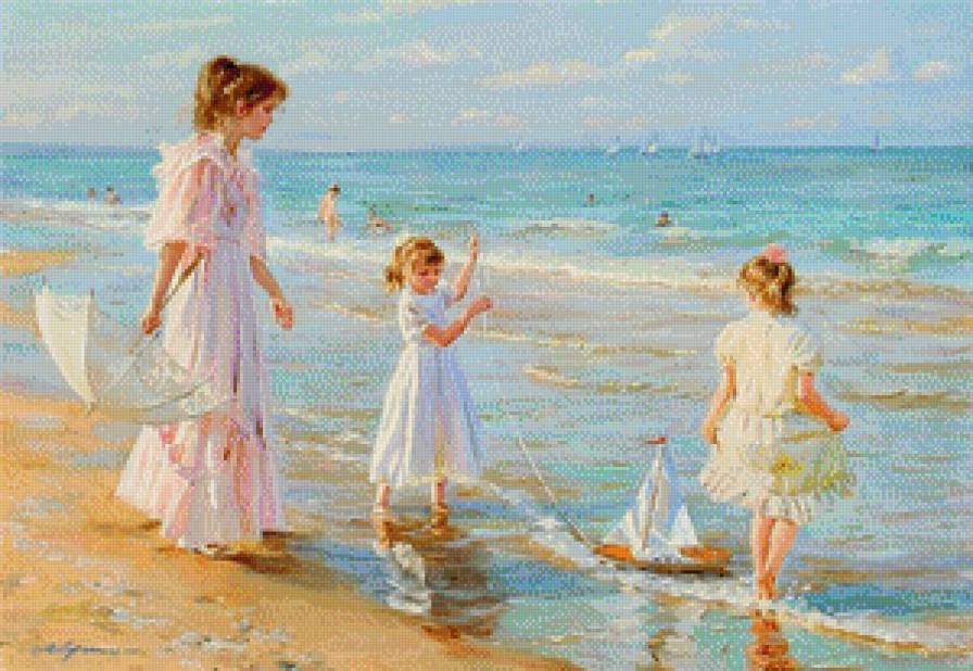 Прогулка у моря - море, дети, лето - предпросмотр