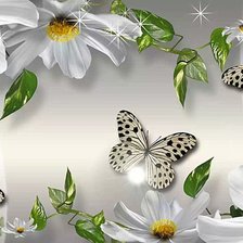 Схема вышивки «Цветы и бабочки»