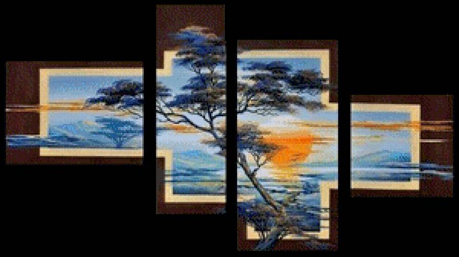 восход солнца - модульная картина - предпросмотр