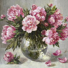 Схема вышивки «Пионы»