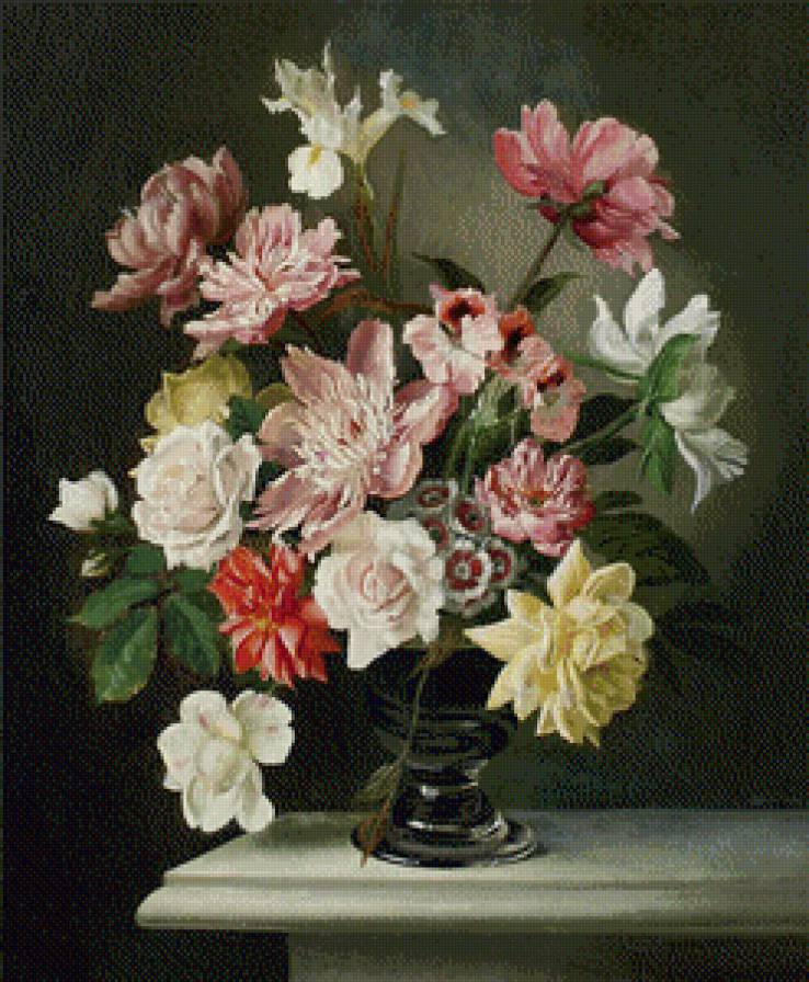 №485495 - натюрморт, картина, цветы - предпросмотр