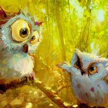 Схема вышивки «забавные совы»