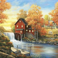 Схема вышивки «старая мельница»